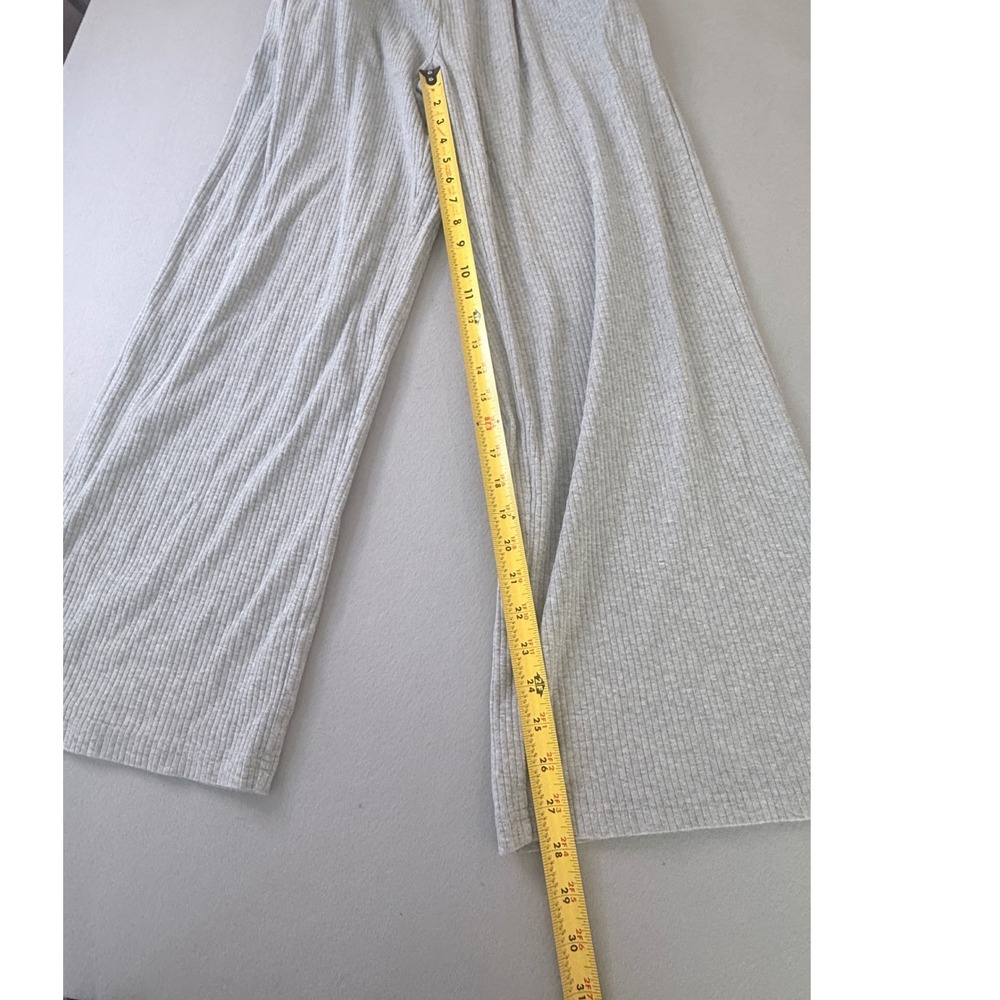 Bohme Ribbed Knit Wide Leg Lounge Pants Heather Gray Small - Picture 4 of 6